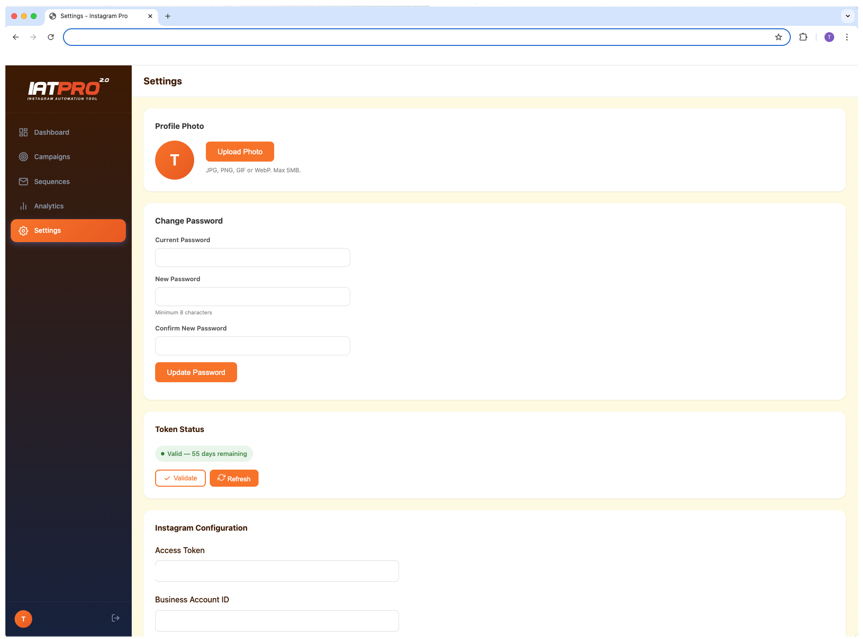 IATPRO Settings Screenshot